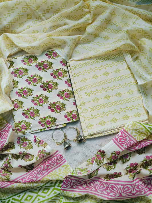 Cotton Suit with Mulmul Dupatta