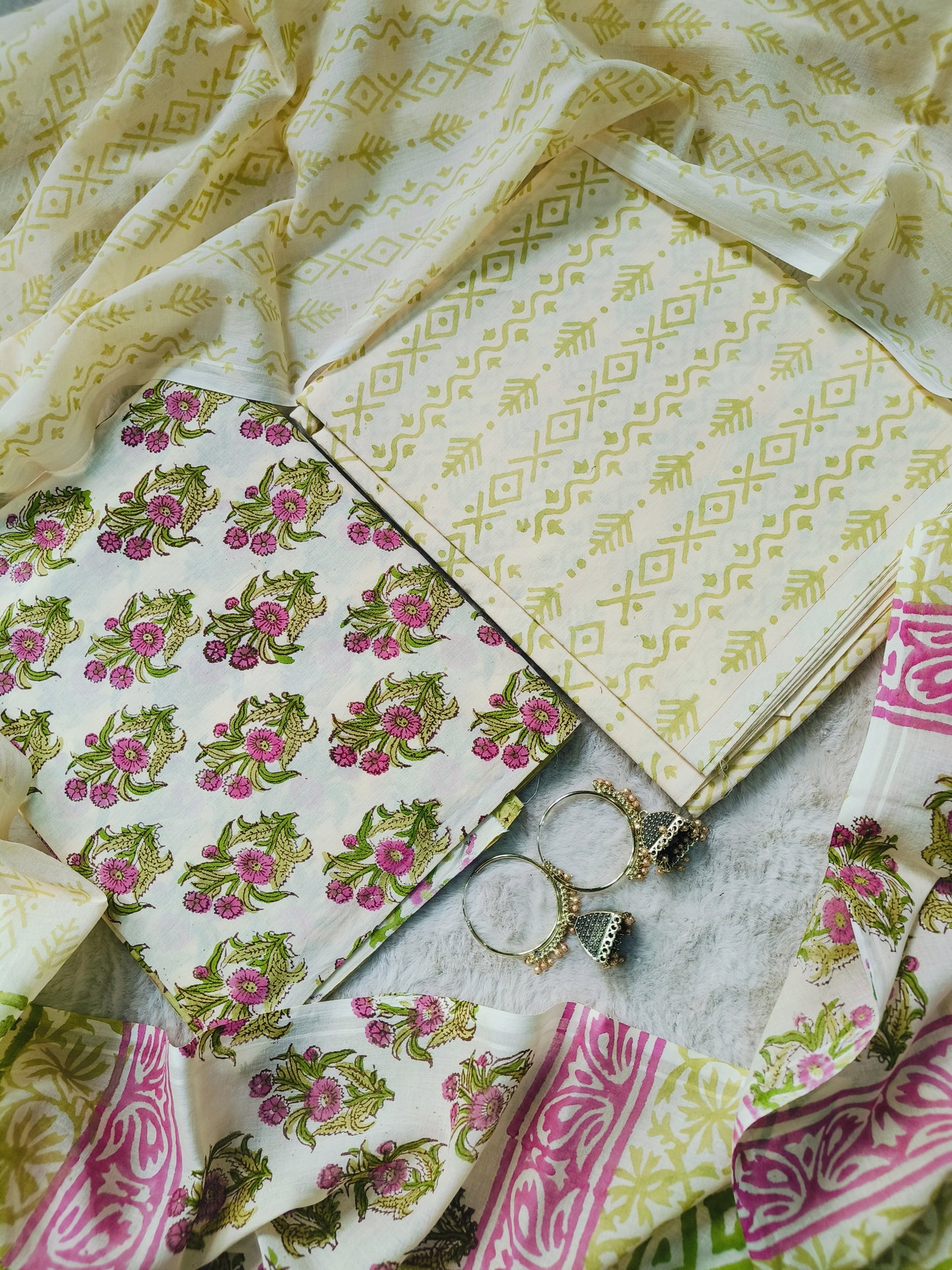 Cotton Suit with Mulmul Dupatta