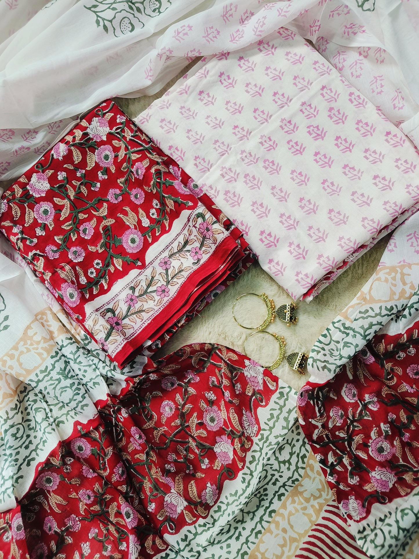 Cotton Suit with Mulmul Dupatta