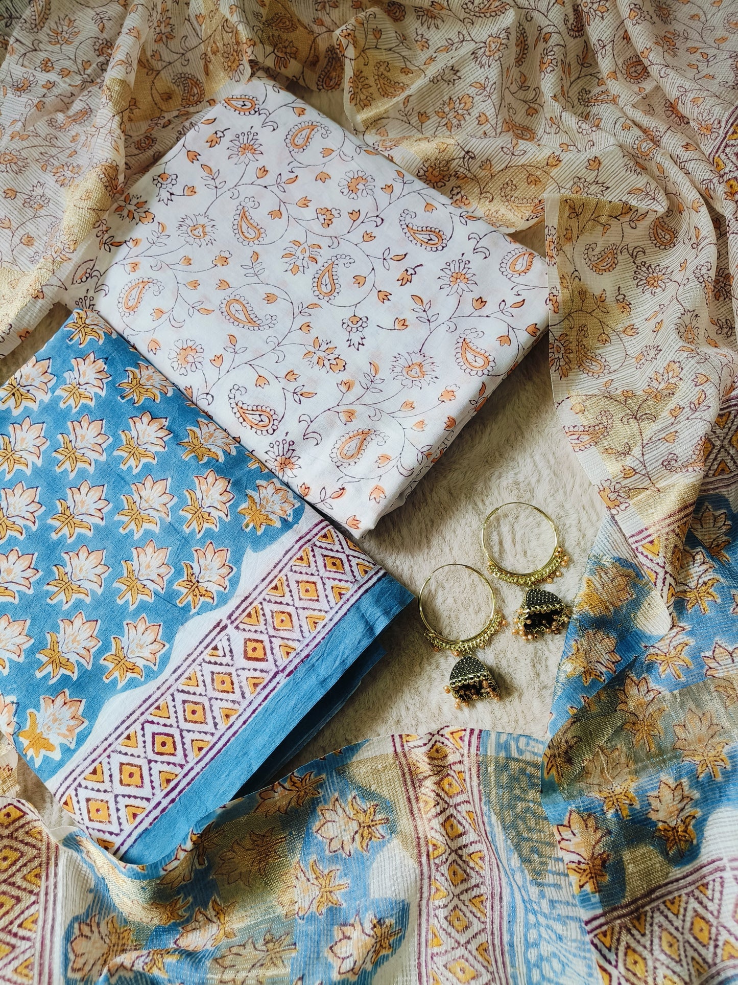 Cotton Suits with Kota Doria Dupatta