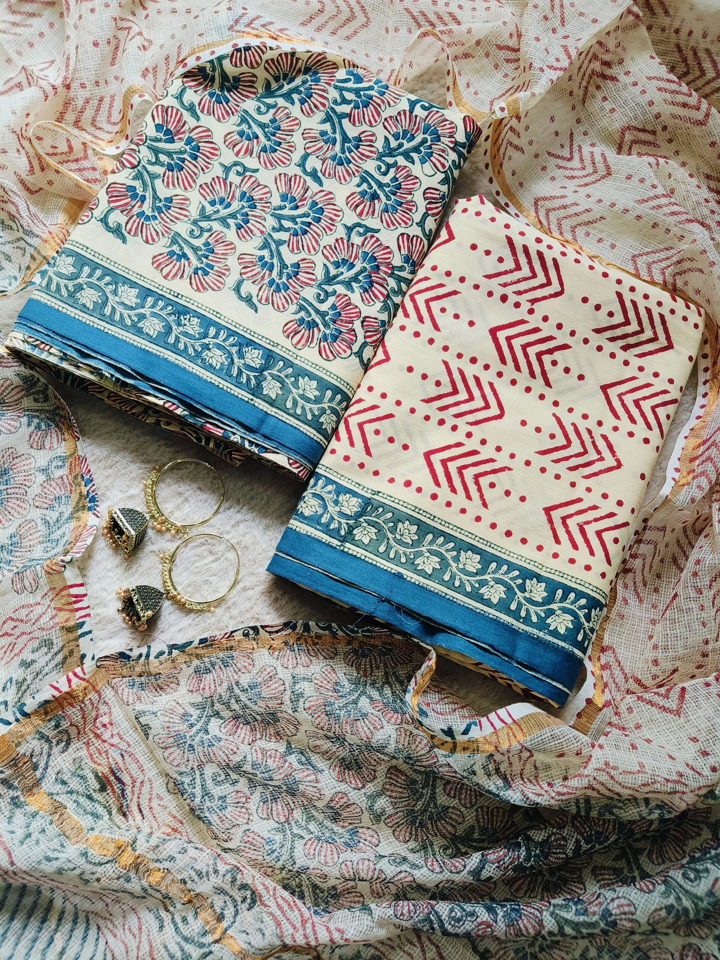 Cotton Suits with Kota Doria Dupatta