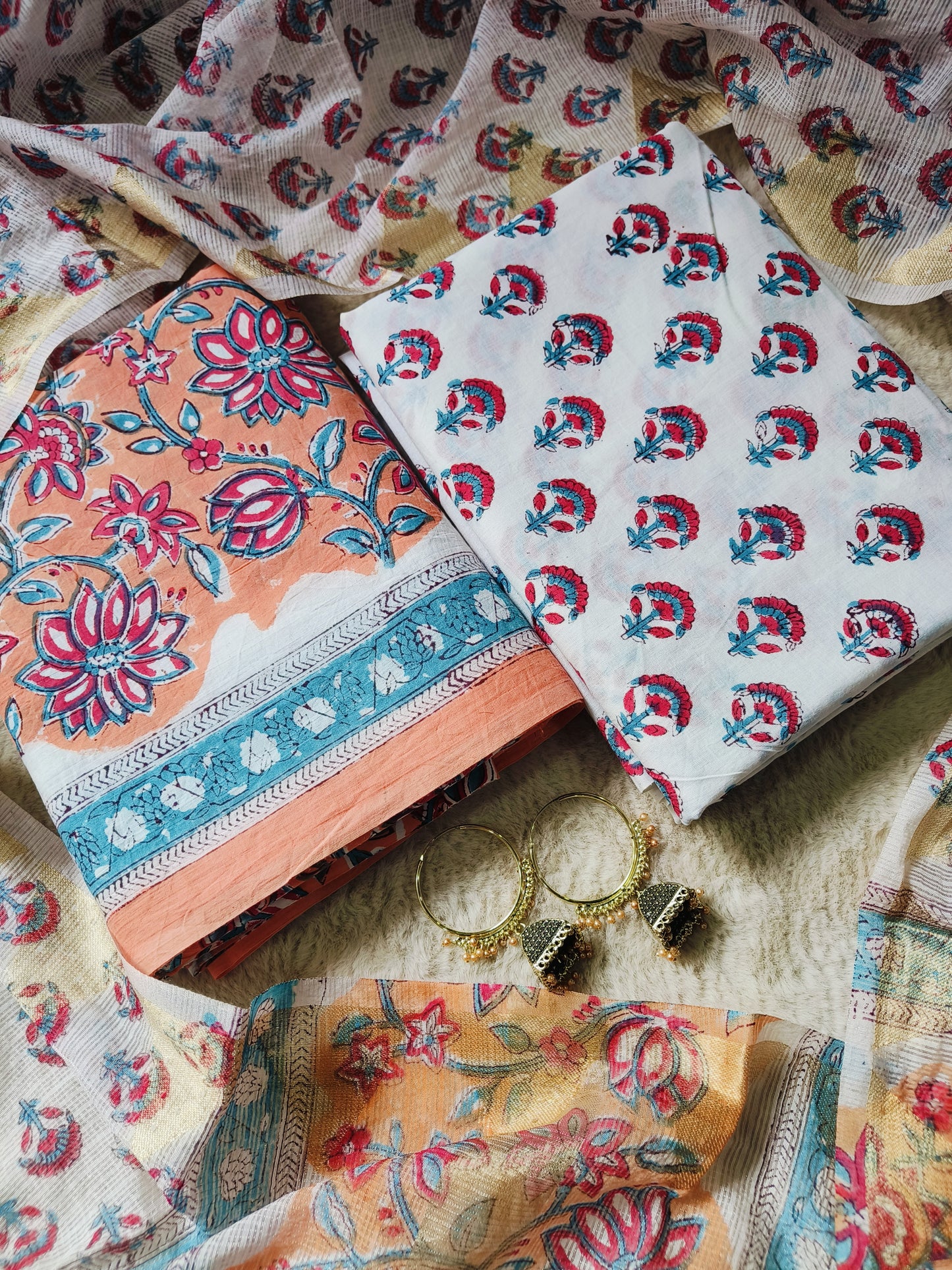 Cotton Suits with Kota Doria Dupatta