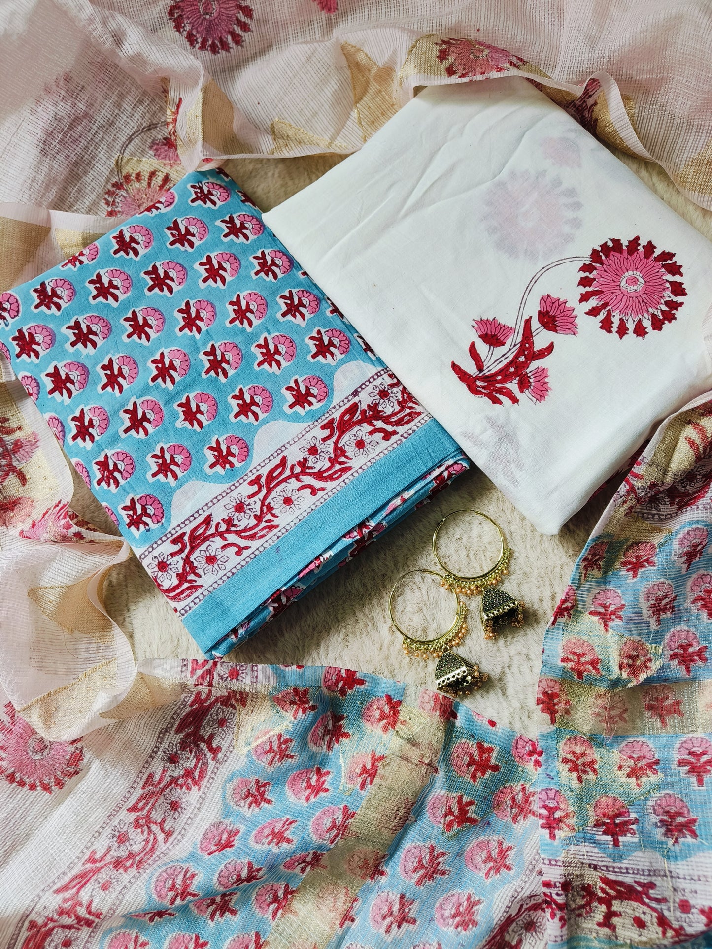 Cotton Suits with Kota Doria Dupatta