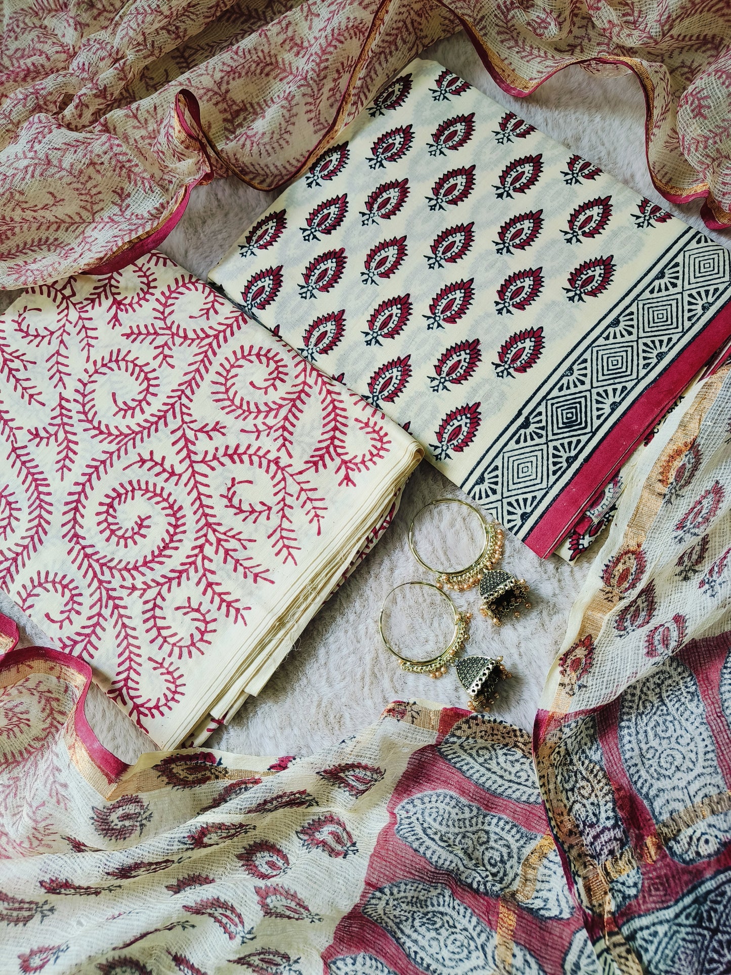 Cotton Suits with Kota Doria Dupatta