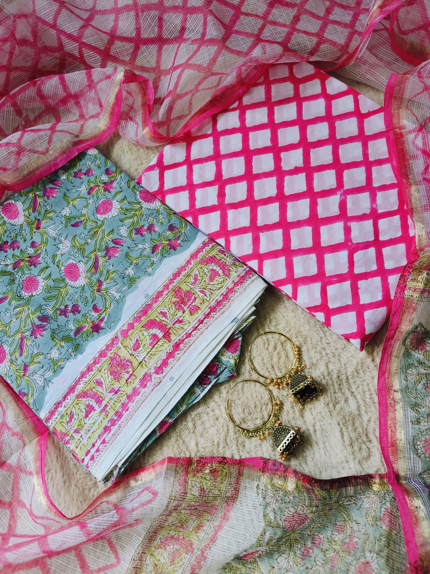Cotton Suits with Kota Doria Dupatta