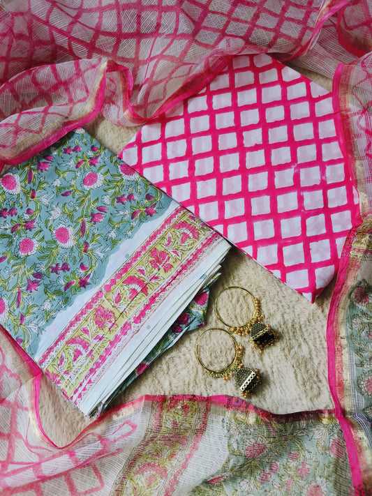 Cotton Suits with Kota Doria Dupatta