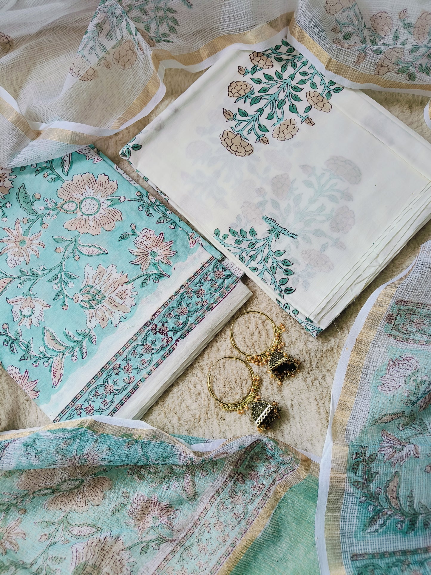 Cotton Suits with Kota Doria Dupatta