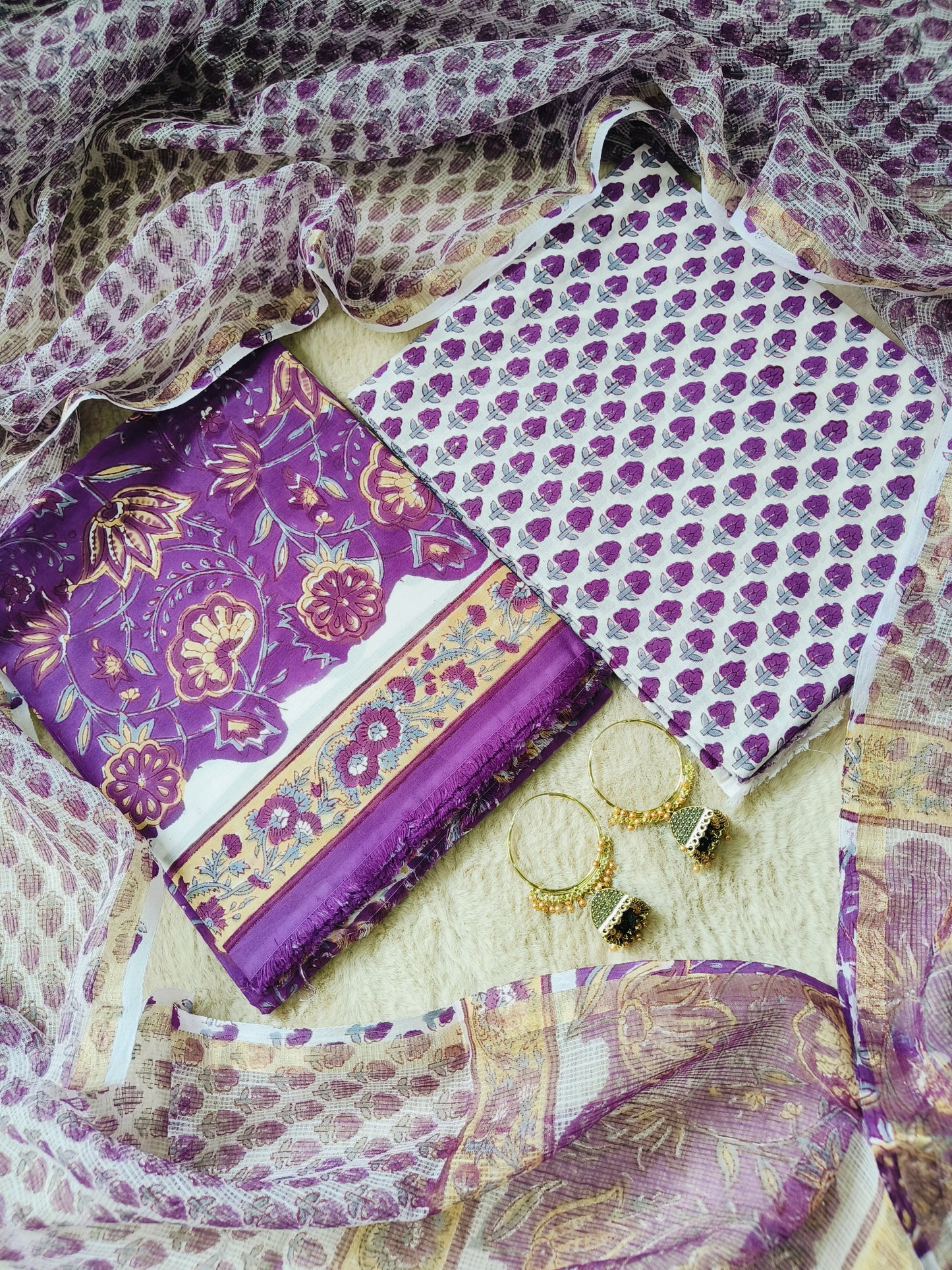 Cotton Suits with Kota Doria Dupatta