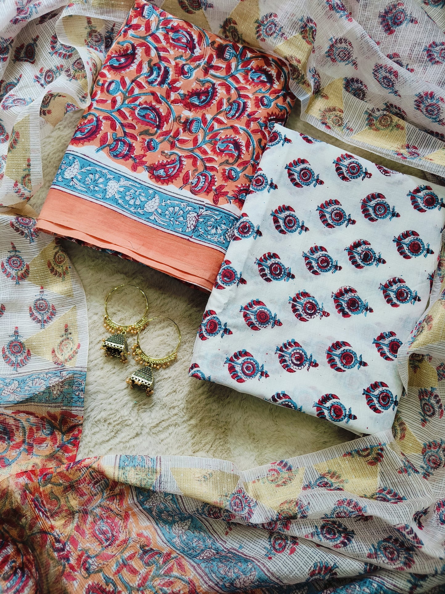 Cotton Suits with Kota Doria Dupatta