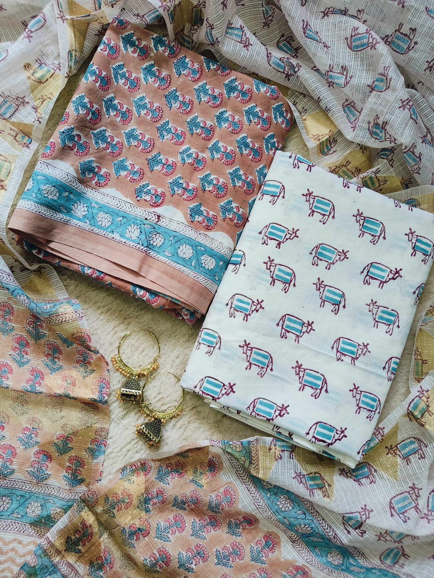 Cotton Suits with Kota Doria Dupatta