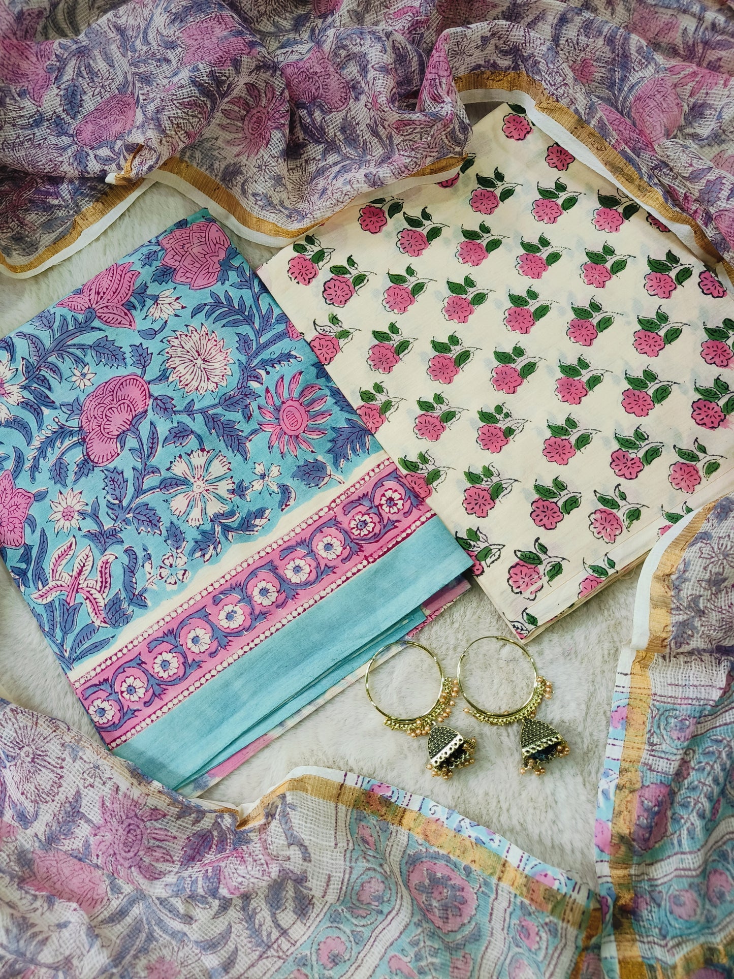 Cotton Suits with Kota Doria Dupatta