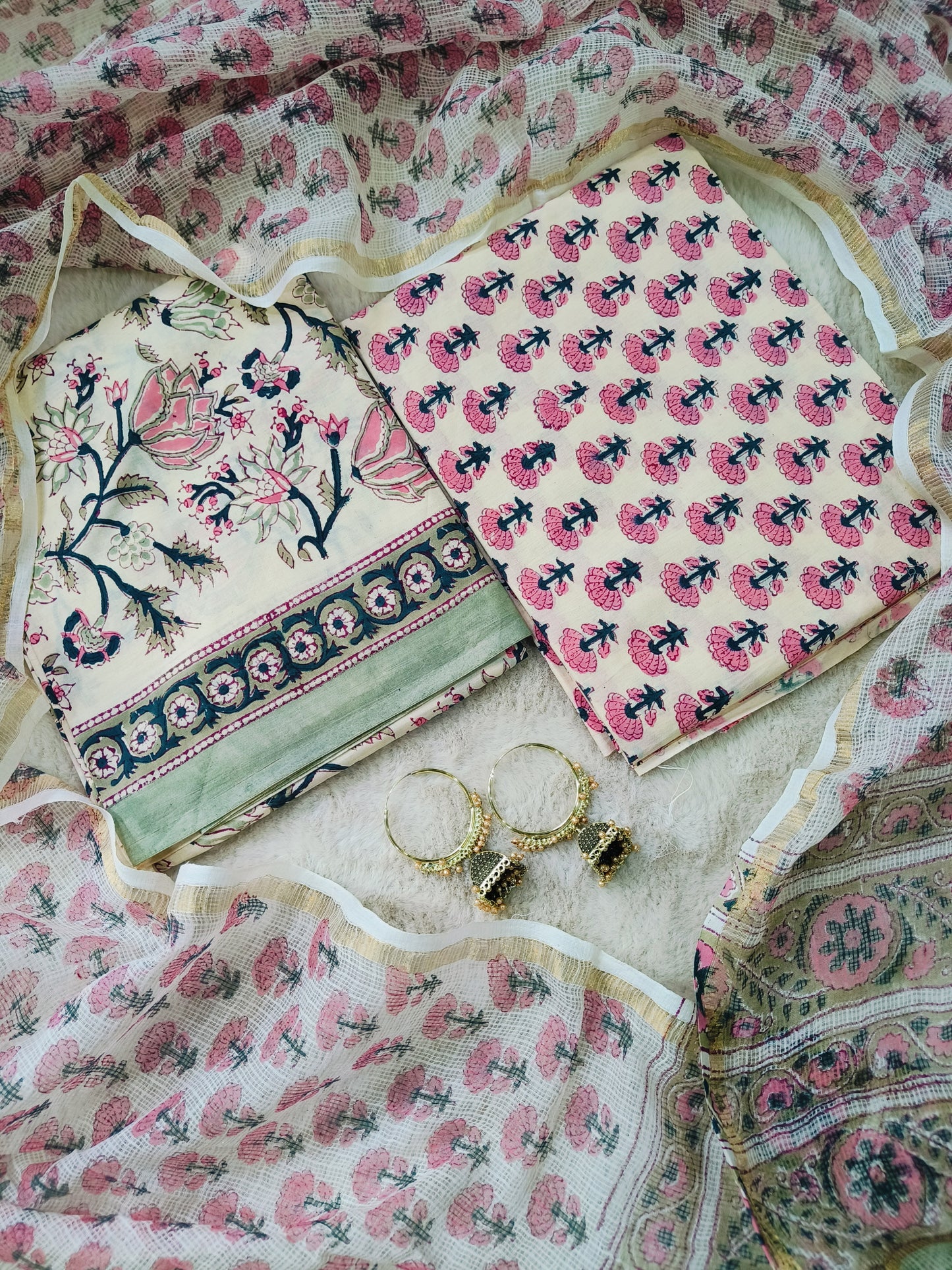 Cotton Suits with Kota Doria Dupatta