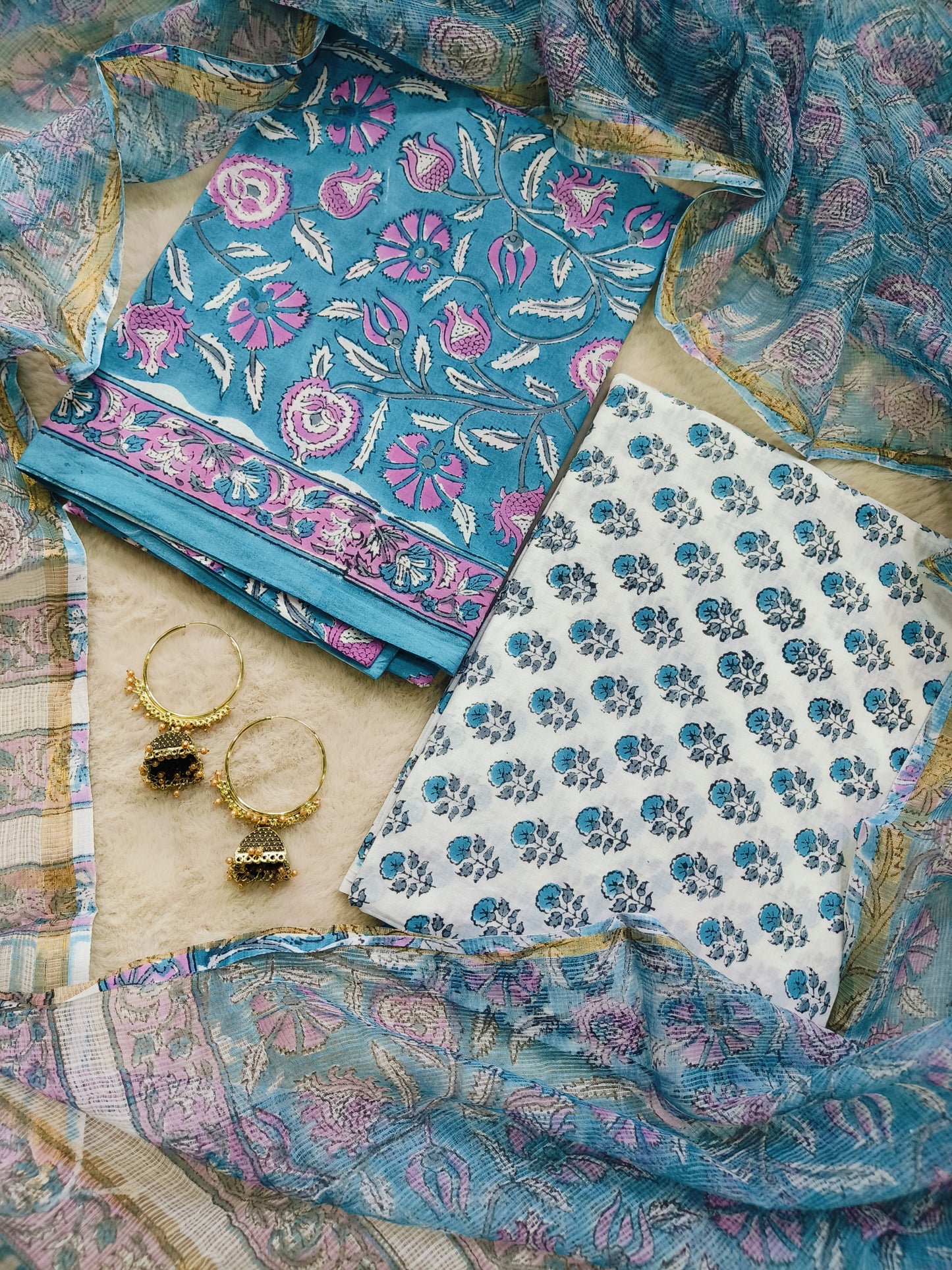 Cotton Suits with Kota Doria Dupatta