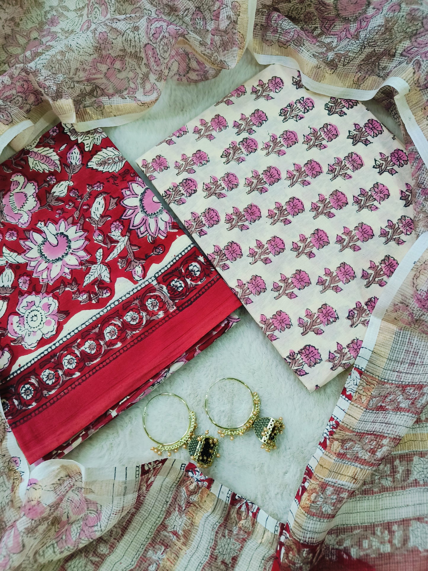 Cotton Suits with Kota Doria Dupatta