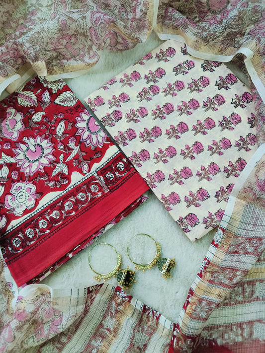 Cotton Suits with Kota Doria Dupatta