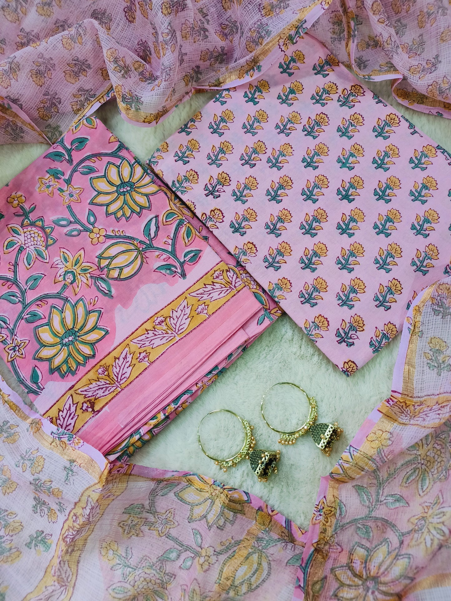 Cotton Suits with Kota Doria Dupatta