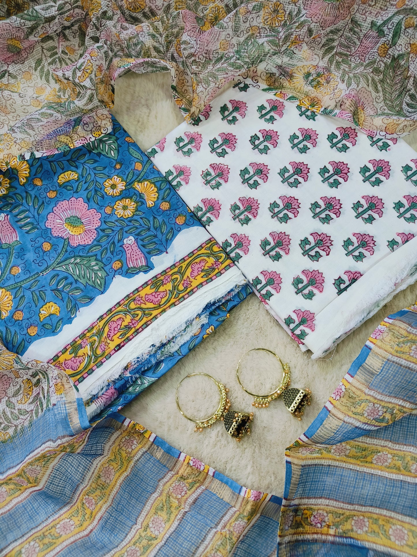 Cotton Suits with Kota Doria Dupatta