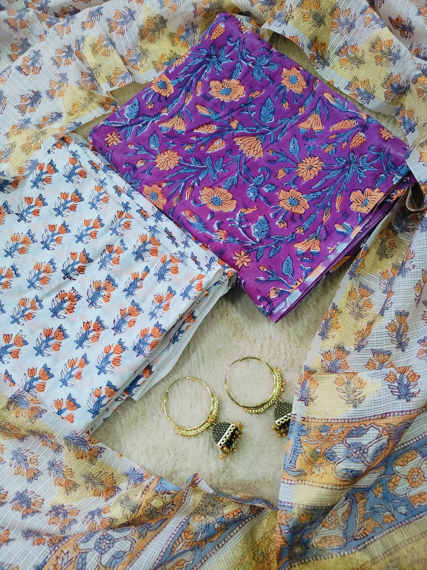 Cotton Suits with Kota Doria Dupatta