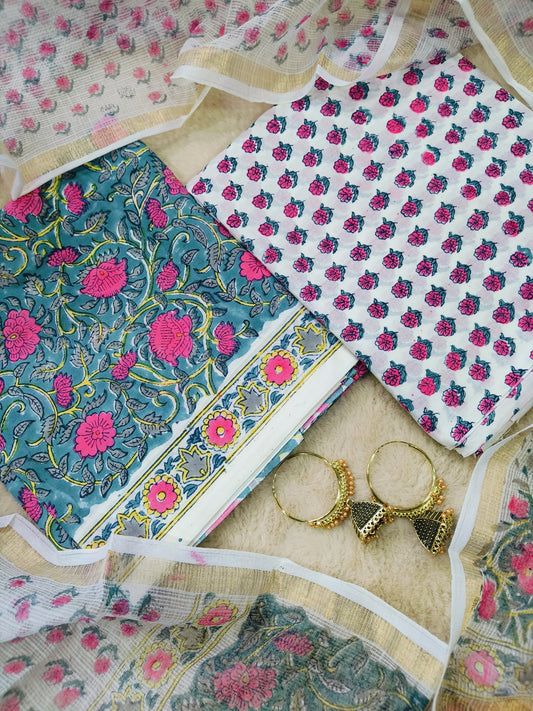 Cotton Suits with Kota Doria Dupatta