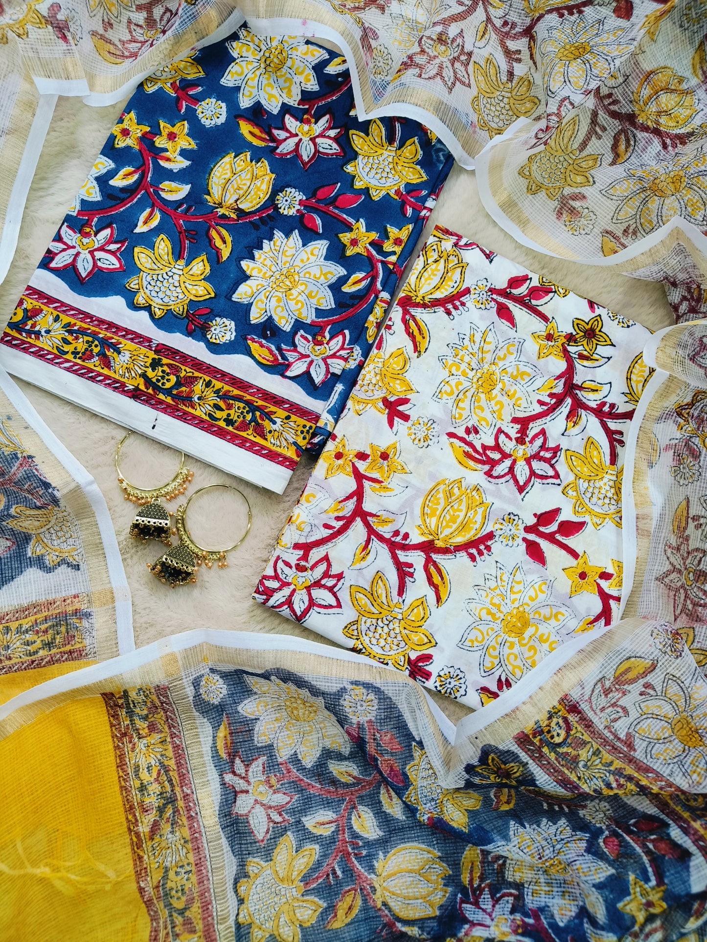 Cotton Suits with Kota Doria Dupatta