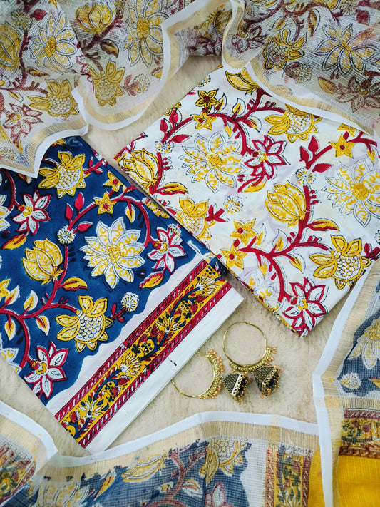 Cotton Suits with Kota Doria Dupatta