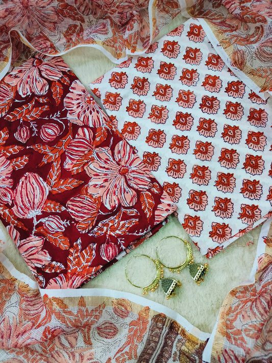 Cotton Suits with Kota Doria Dupatta