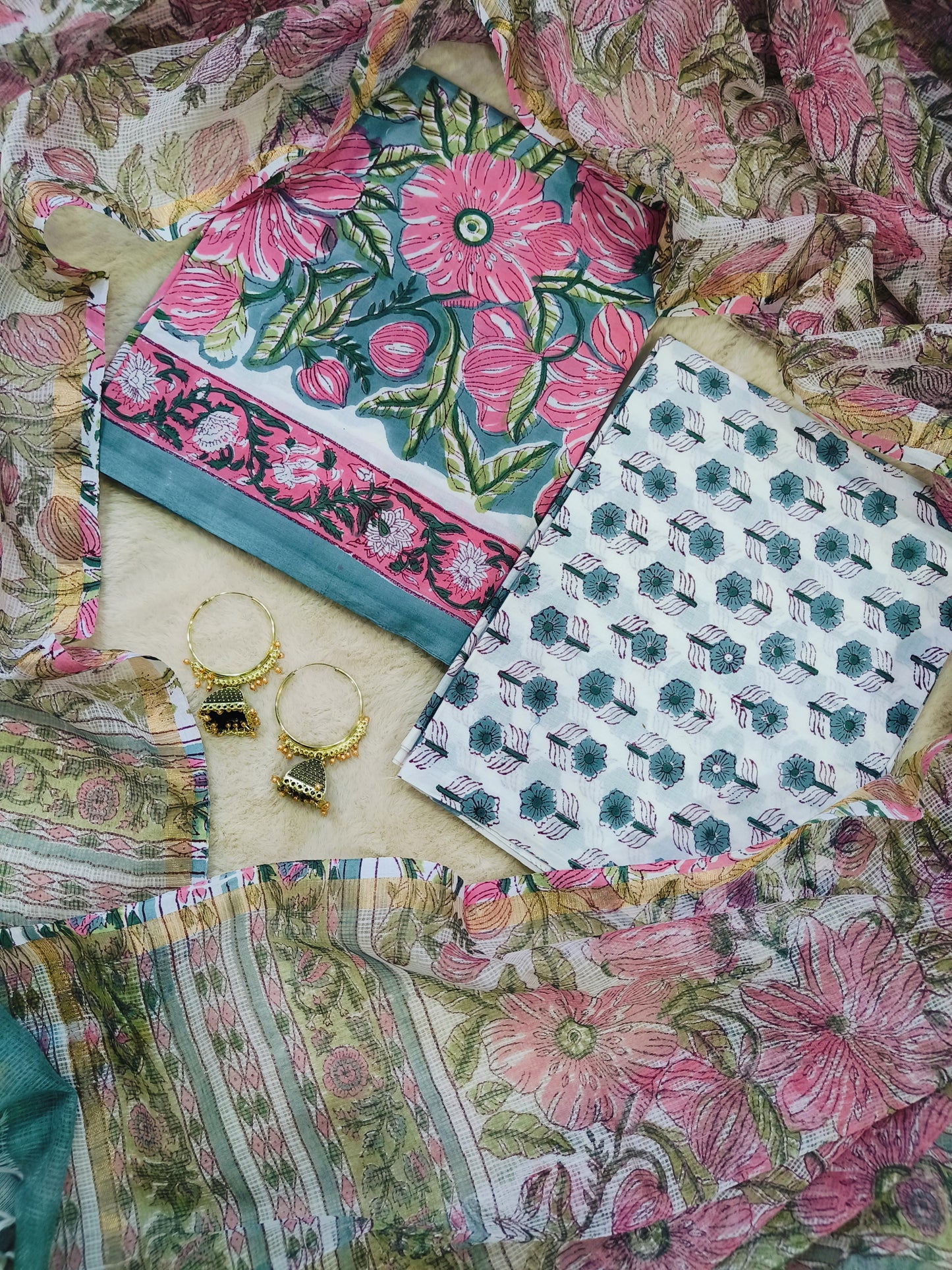 Cotton Suits with Kota Doria Dupatta