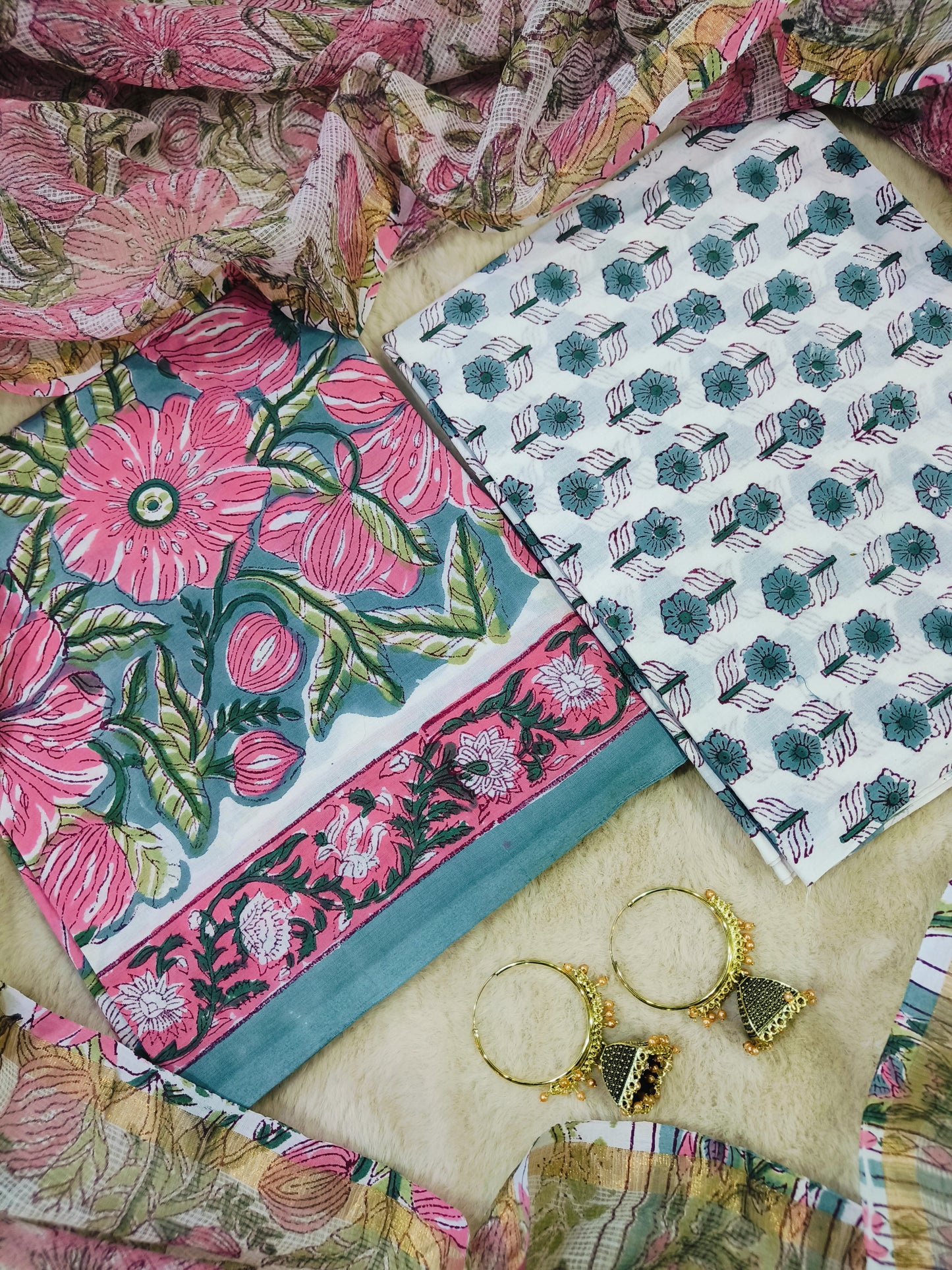 Cotton Suits with Kota Doria Dupatta