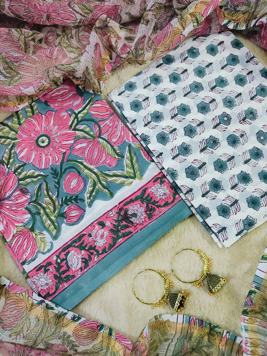 Cotton Suits with Kota Doria Dupatta