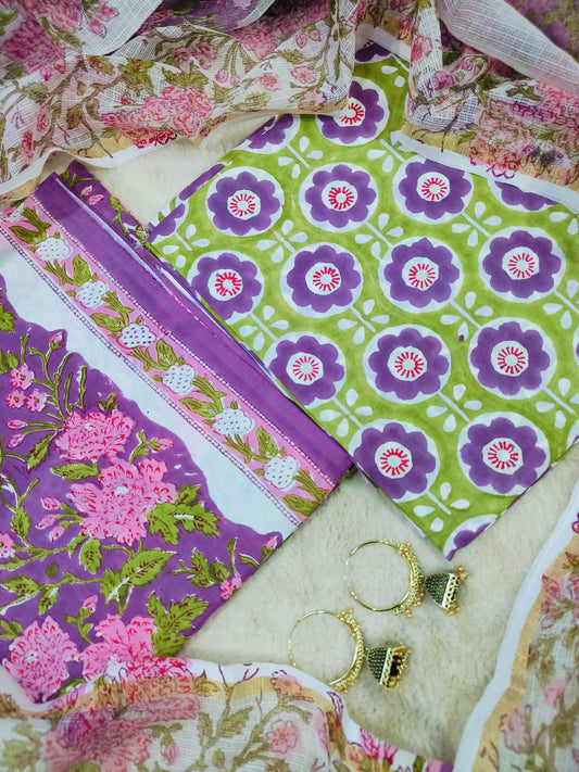Cotton Suits with Kota Doria Dupatta