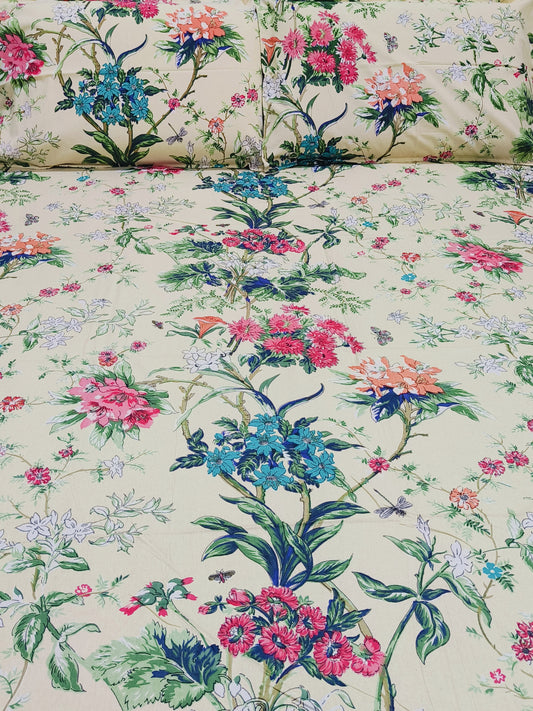 Bedsheet With King Size Pillow Cases