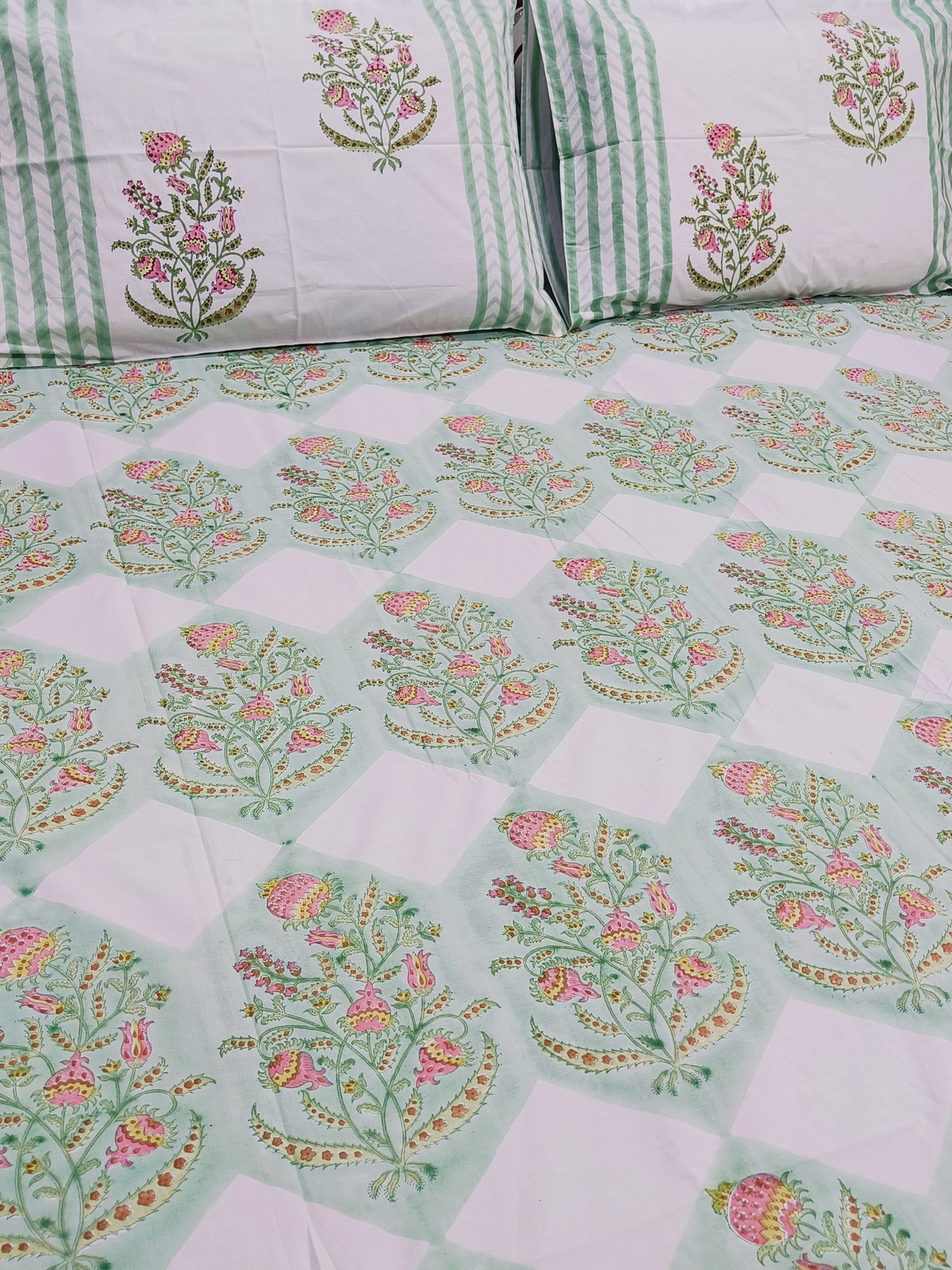 FRESH ARRIVAL Handblock Printed Premium Bedsheets (Dispatch Time 24 Hours)