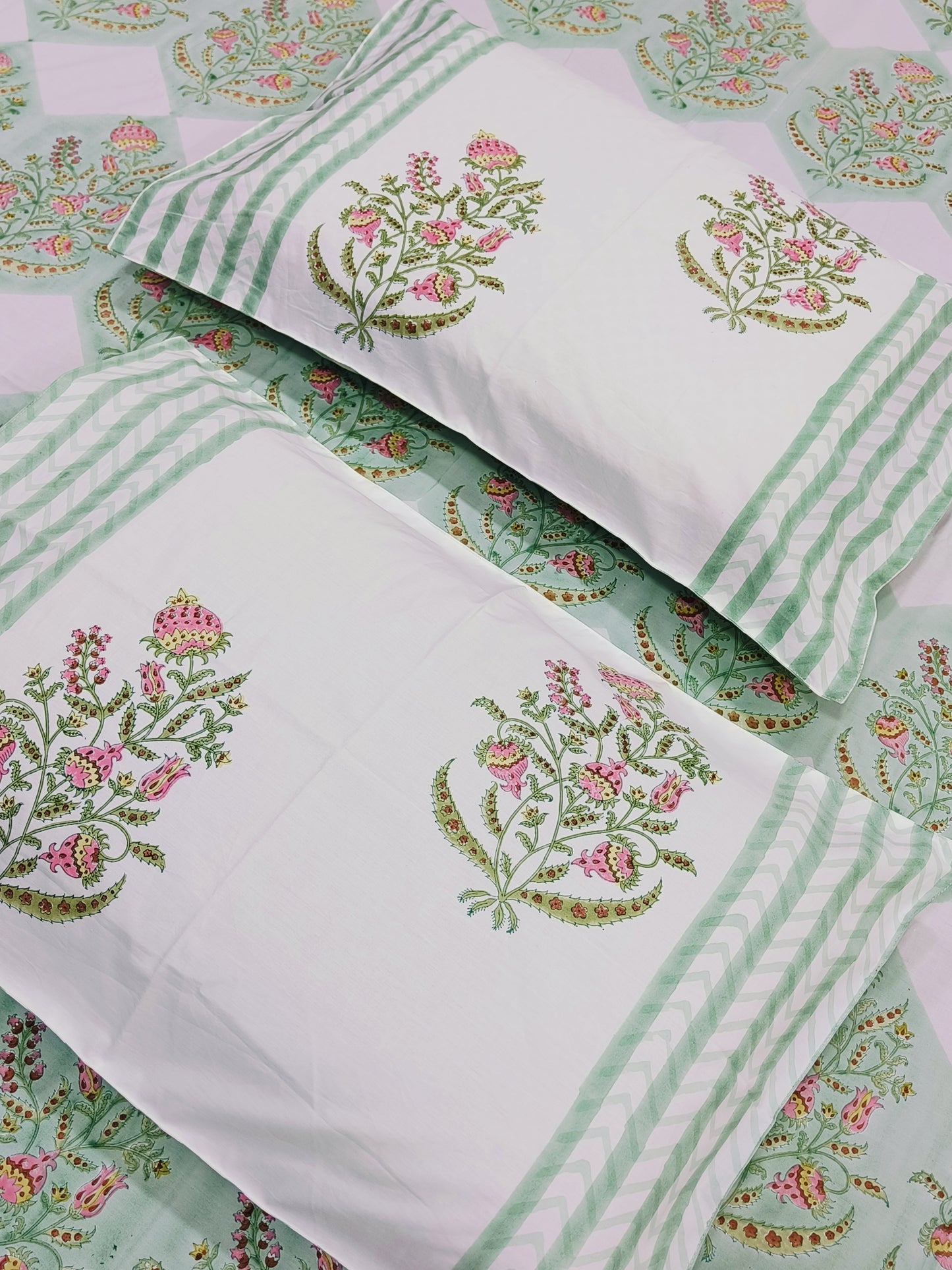 FRESH ARRIVAL Handblock Printed Premium Bedsheets (Dispatch Time 24 Hours)