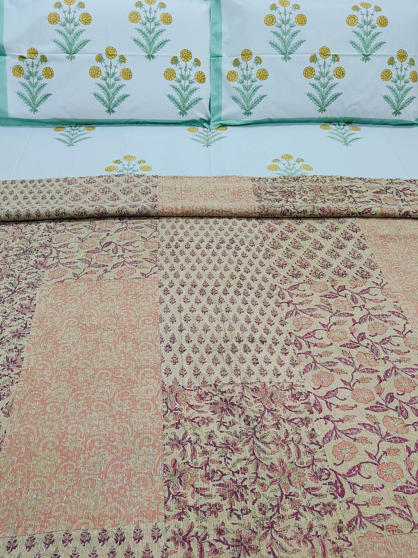 FRESH ARRIVAL Kantha Bedcovers Printed Premium