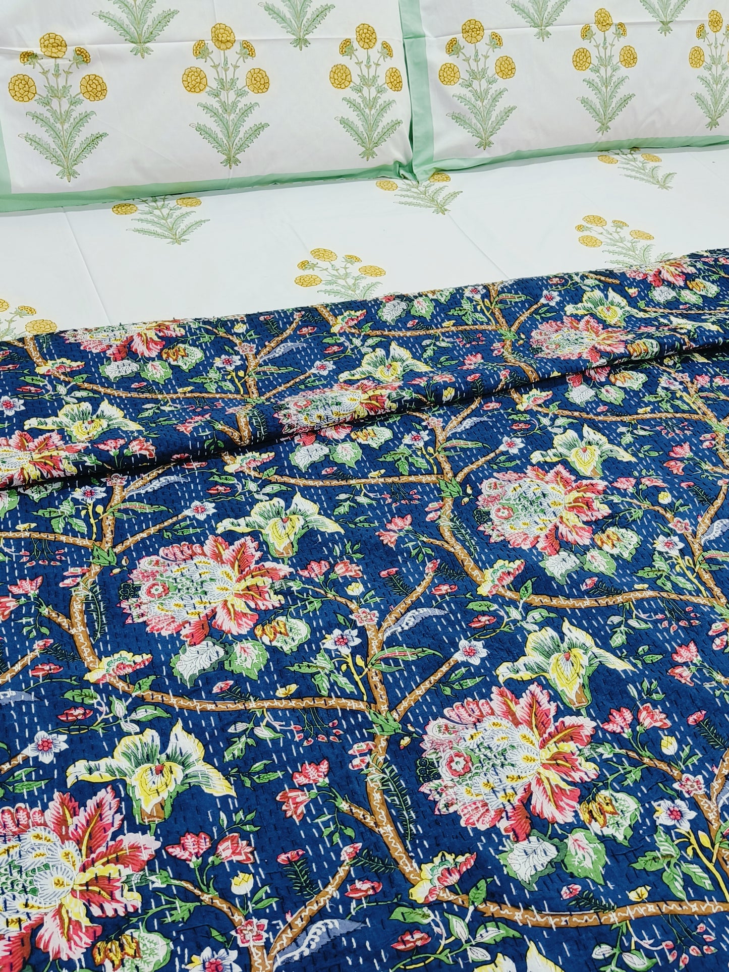 FRESH ARRIVAL Kantha Bedcovers Printed Premium