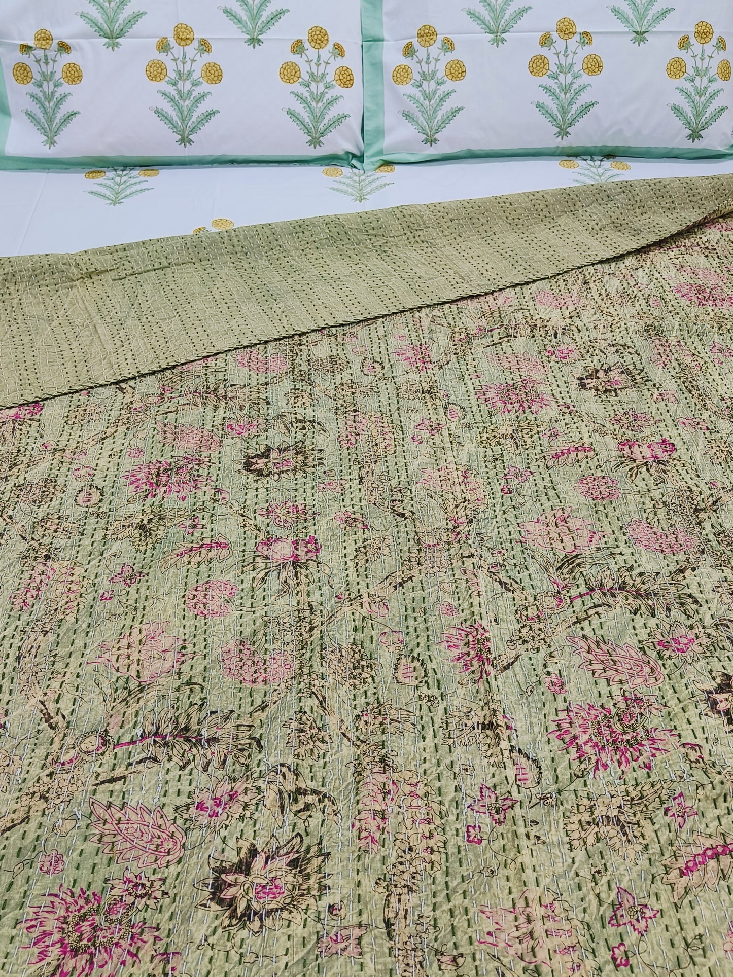 FRESH ARRIVAL Kantha Bedcovers Printed Premium