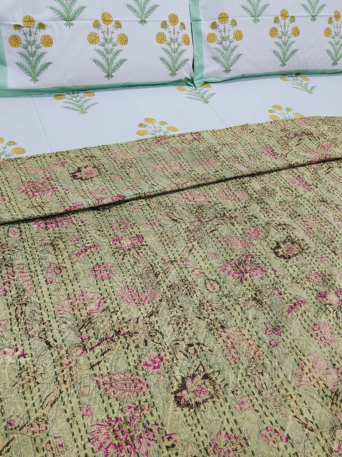FRESH ARRIVAL Kantha Bedcovers Printed Premium