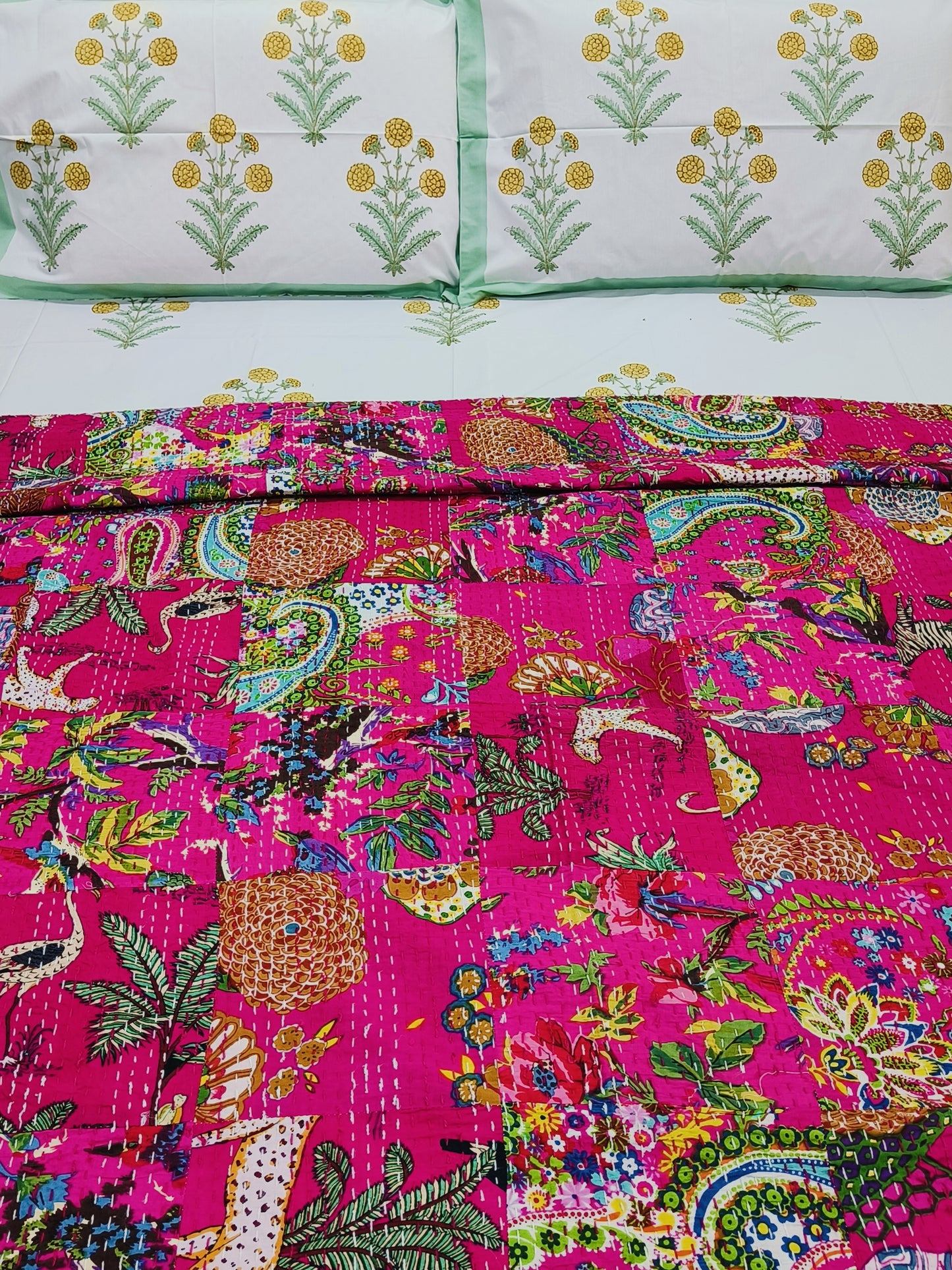 FRESH ARRIVAL Kantha Bedcovers Printed Premium