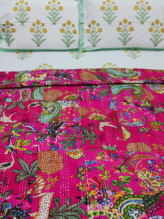 FRESH ARRIVAL Kantha Bedcovers Printed Premium