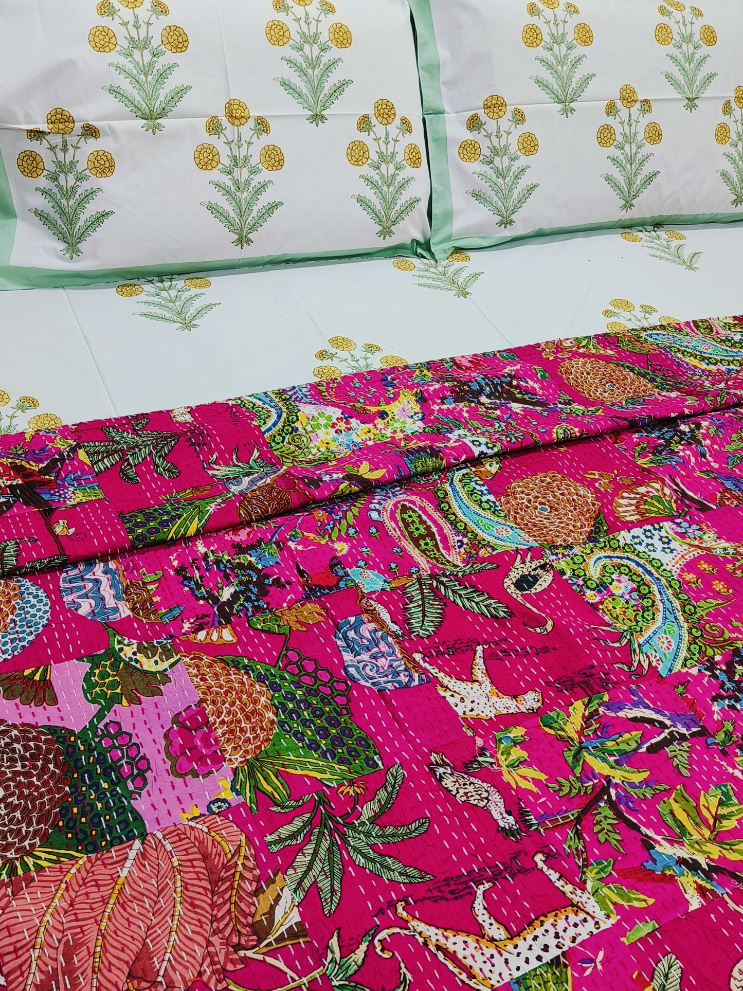 FRESH ARRIVAL Kantha Bedcovers Printed Premium