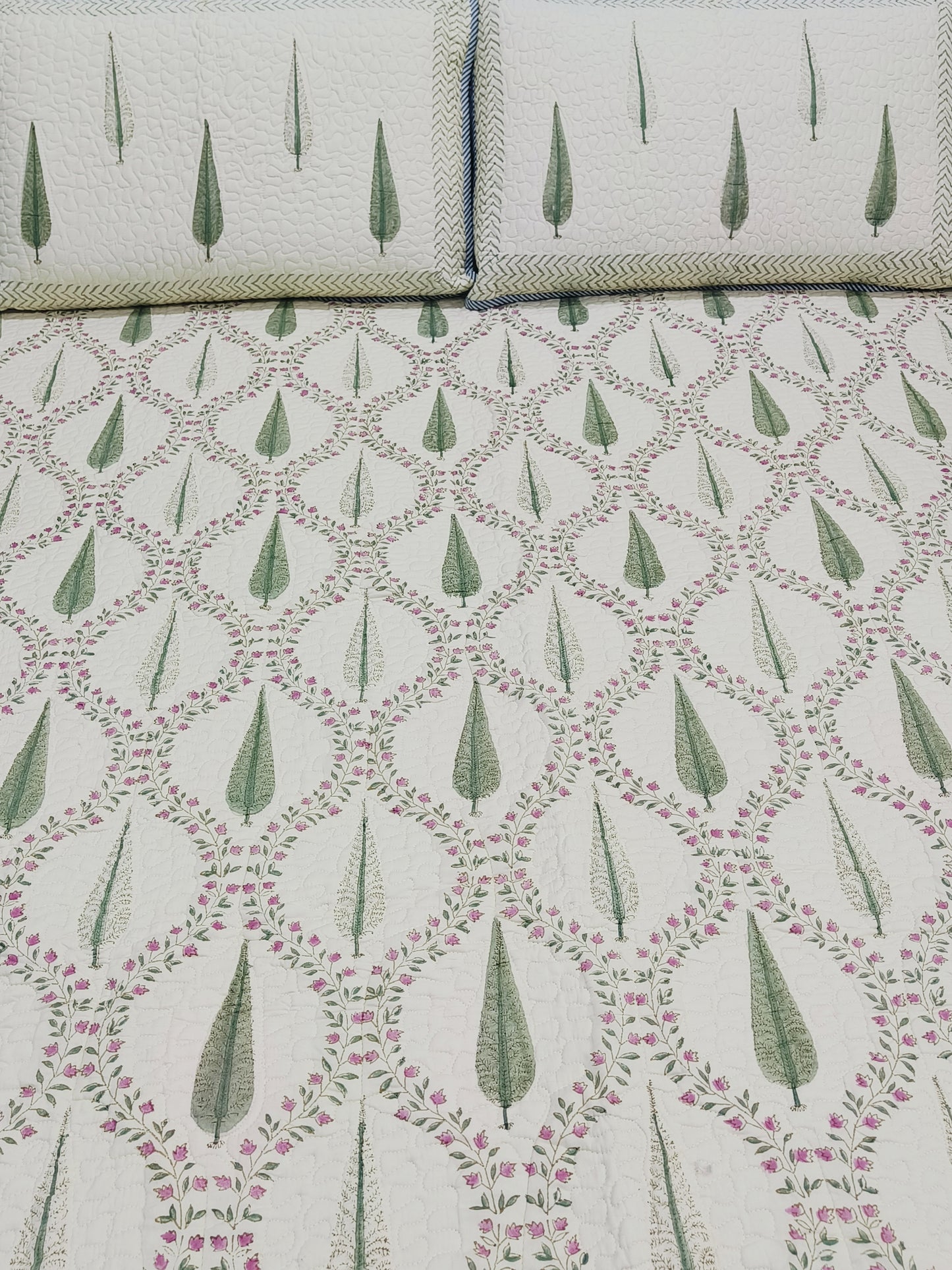 Handblock Printed Premium Mulmul Bedcovers ( 108 *108 Inches)