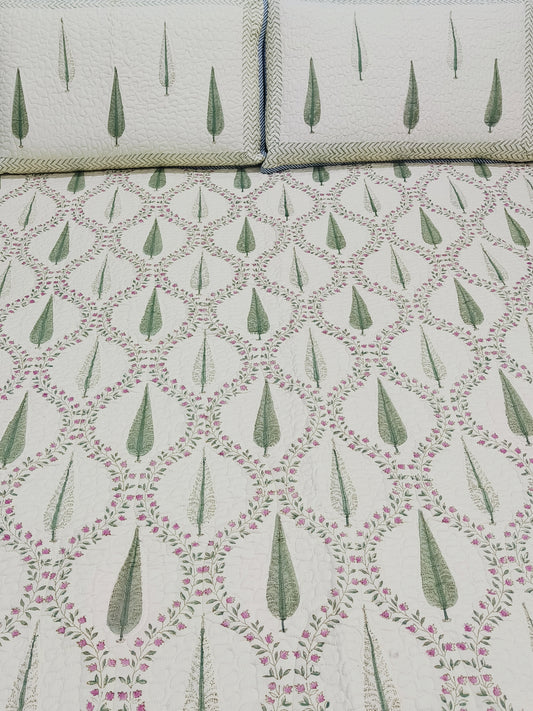 Handblock Printed Premium Mulmul Bedcovers ( 108 *108 Inches)