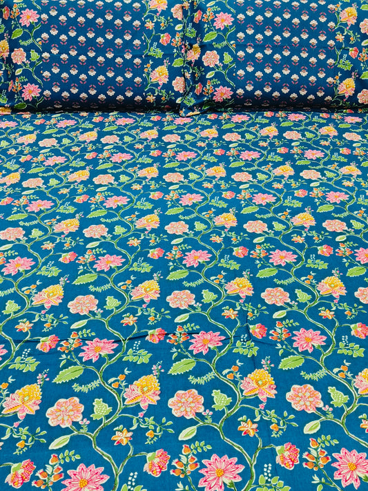 Bedsheet With King Size Pillow Cases