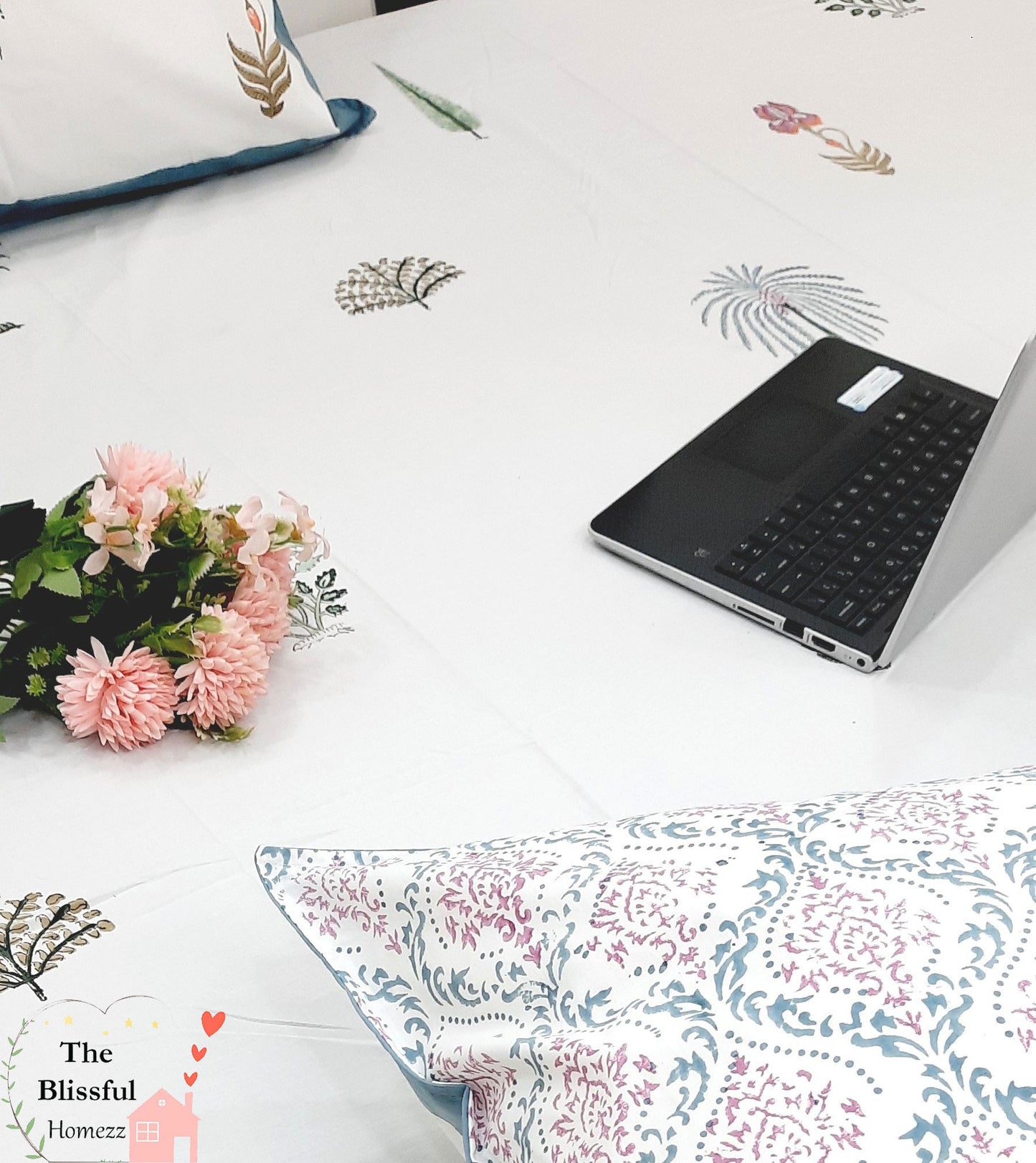 Palm Tree Handblock Print Premium Double Bedsheet